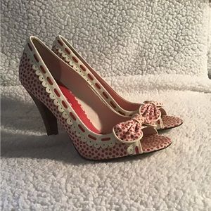 NEW Betseyville by Betsey Johnson Size 7.5M Open Toe Polka Dot Shoes